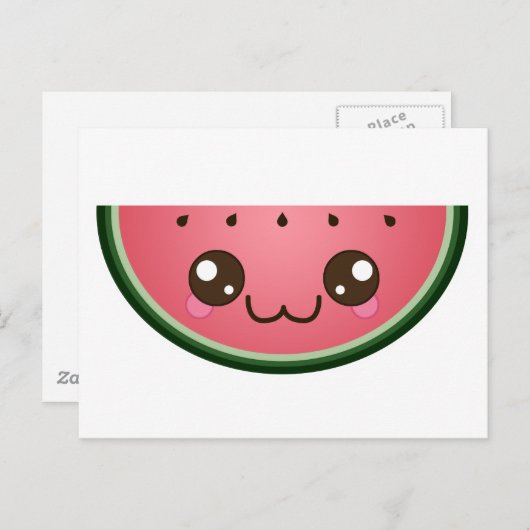 Kawaii Watermelon Briefkaart (Voorkant / Achterkant)