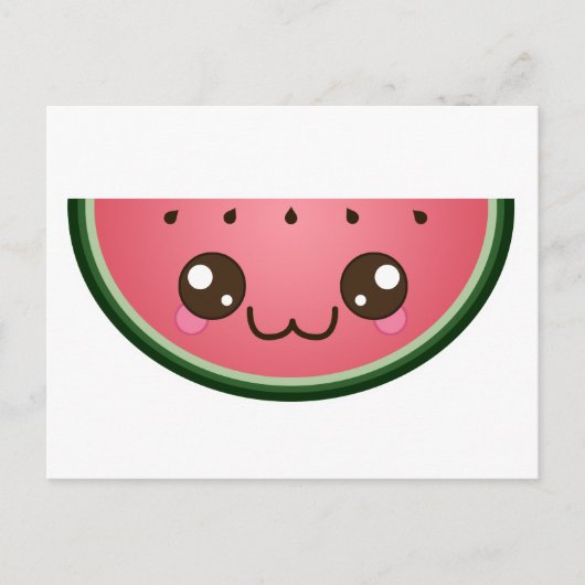 Kawaii Watermelon Briefkaart (Voorkant)
