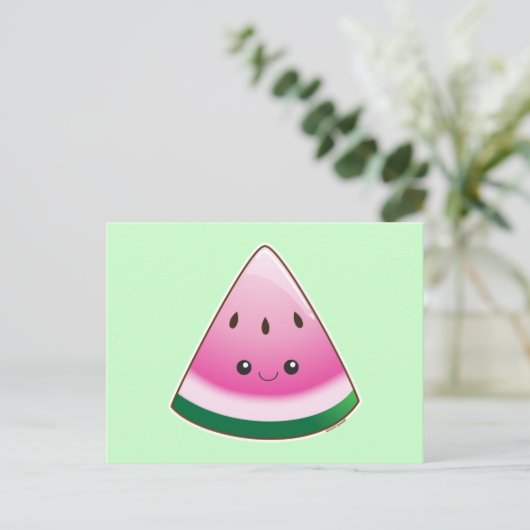 Kawaii Watermelon Briefkaart (Staand voorkant)