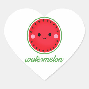 Kawaii Watermelon Hart Sticker