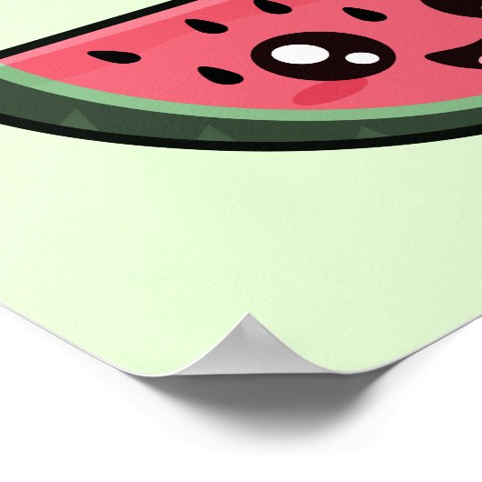 Kawaii Watermelon Poster (Hoek)