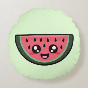 Kawaii Watermelon Rond Kussen