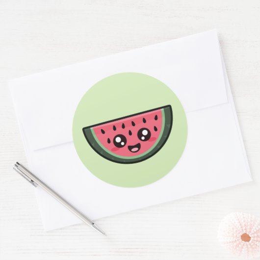 Kawaii Watermelon Ronde Sticker (Envelop)