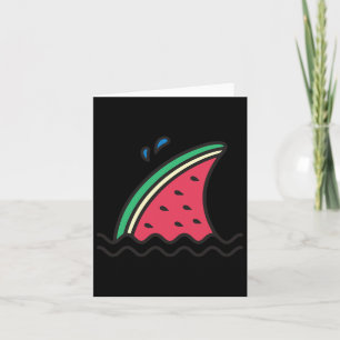 Kawaii Watermelon Shark Fin Funny Family Summer Va Kaart