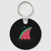 Kawaii Watermelon Shark Fin Funny Family Summer Va Sleutelhanger (Voorkant)