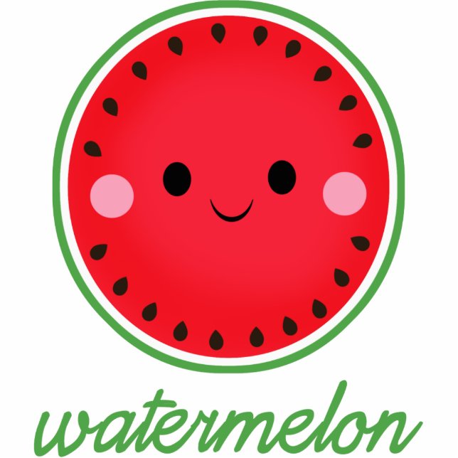 Kawaii Watermelon Staand Fotobeeldje (Voorkant)