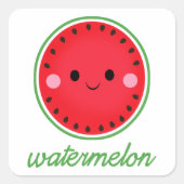 Kawaii Watermelon Vierkante Sticker (Voorkant)