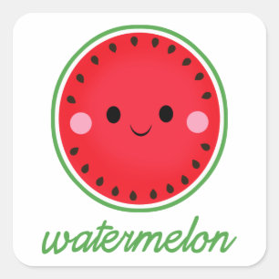 Kawaii Watermelon Vierkante Sticker