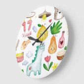 Kawaii waterverf doodles, klaar voor de sticker. grote klok (Hoek)