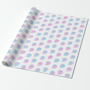 Kawaii Waterverf Ghosts (Unicorn) Cadeaupapier