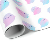 Kawaii Waterverf Ghosts (Unicorn) Cadeaupapier (Rol Hoek)