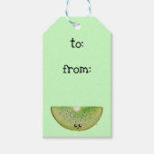 Kawaii Waterverf Kiwi Gift Labels Cadeaulabel (Voorkant)