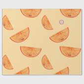 Kawaii Waterverf Oranje Cadeaupapier (Vlak)
