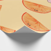 Kawaii Waterverf Oranje Cadeaupapier (Hoek)