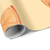 Kawaii Waterverf Oranje Cadeaupapier (Rol Hoek)