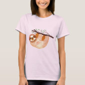 Kawaii Waterverf Sloth Tye T-shirt (Voorkant)