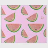 Kawaii Waterverf Watermeloen Cadeaupapier (Vlak)
