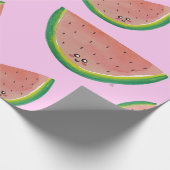 Kawaii Waterverf Watermeloen Cadeaupapier (Hoek)