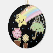 Kawaii weertuin zo schattig meisjes patroon keramisch ornament (Links)