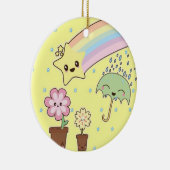 Kawaii weertuin zo schattig meisjes patroon keramisch ornament (Rechts)