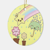Kawaii weertuin zo schattig meisjes patroon keramisch ornament (Links)