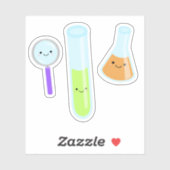 Kawaii Wetenschap Test Buis Beaker Vergrootglas Sticker (Vel)