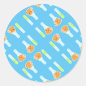 Kawaii Wetenschappelijk Lab Ronde Sticker (Voorkant)