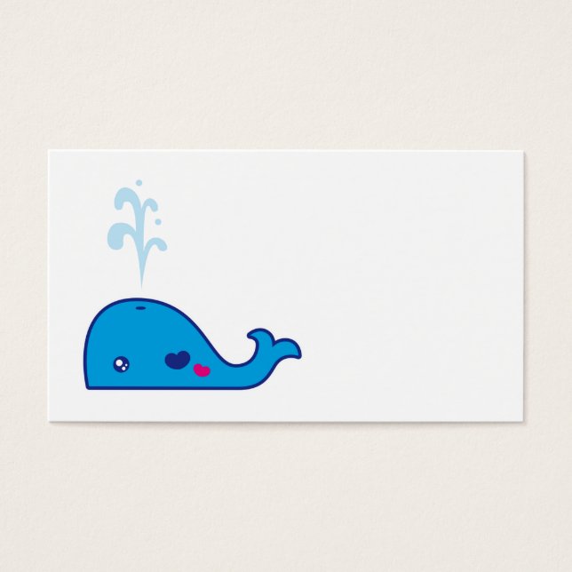 Kawaii whale bladwijzer visitekaartjes (Voorkant)
