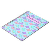 Kawaii Whale Pattern Blue Notitieboek (Linkerzijde)