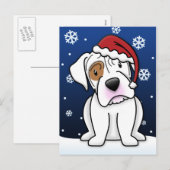 Kawaii White Boxer Christmas Briefkaart (Voorkant / Achterkant)