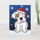 Kawaii White Boxer Kerst Kaart (Voorkant)