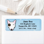 Kawaii White Bull Terrier (oogvlek) Etiket (Insitu)