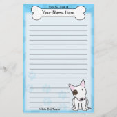 Kawaii White Bull Terrier Stationery (met pot) Briefpapier (Voorkant)