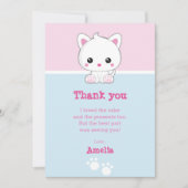 Kawaii White Cat Bedankkaart (Voorkant)