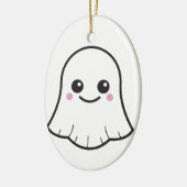 Kawaii White geest Keramisch Ornament (Links)