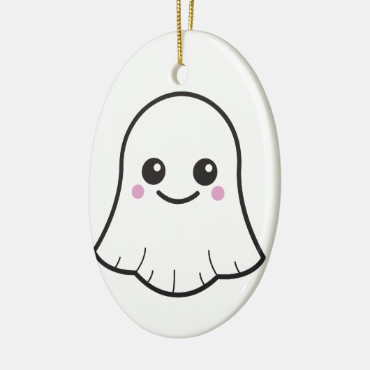 Kawaii White geest Keramisch Ornament (Links)