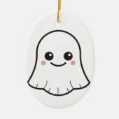 Kawaii White geest Keramisch Ornament (Voorkant)