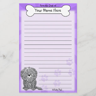 Kawaii White Puli Stationery Briefpapier