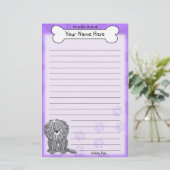 Kawaii White Puli Stationery Briefpapier (Staand voorkant)