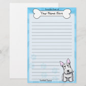 Kawaii White Scottish Terrier Stationery Briefpapier (Voorkant / Achterkant)