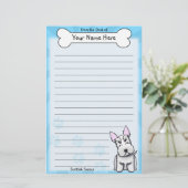Kawaii White Scottish Terrier Stationery Briefpapier (Staand voorkant)