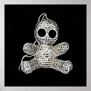 Kawaii White Voodoo Doll Funny Magic Speelgoed Poster