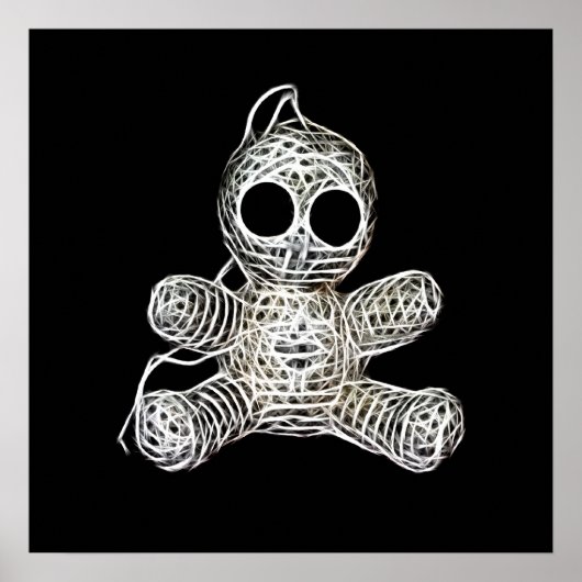 Kawaii White Voodoo Doll Funny Magic Speelgoed Poster (Voorkant)