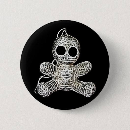 Kawaii White Voodoo Doll Funny Magic Speelgoed Ronde Button 5,7 Cm (Voorkant)