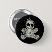 Kawaii White Voodoo Doll Funny Magic Speelgoed Ronde Button 5,7 Cm (Voorkant /achterkant)