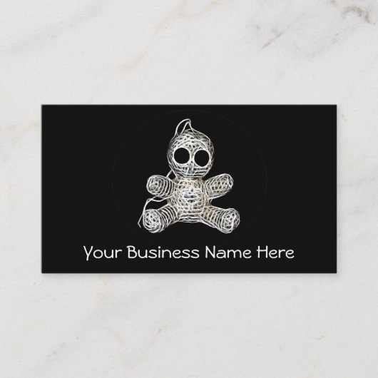 Kawaii White Voodoo Doll Funny Magic Speelgoed Visitekaartje (Voorkant)