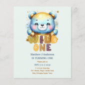 Kawaii WILD ONE 1e verjaardag jongens BEER Bosland (Voorkant)