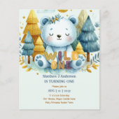 Kawaii WILD ONE 1ste verjaardag jongens BEAR Woodl (Voorkant)