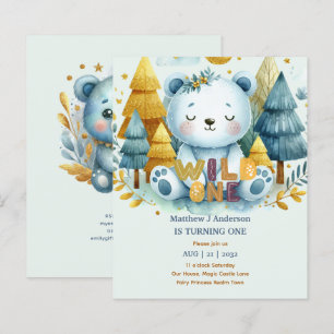 Kawaii WILD ONE 1ste verjaardag jongens BEAR Woodl