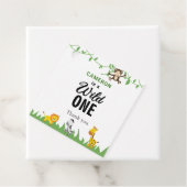 Kawaii Wild One Birthday Safari Oerwoud Animals Bedankjes Labels (In situ)